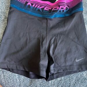 Nike Black and Pink Athletic Shorts